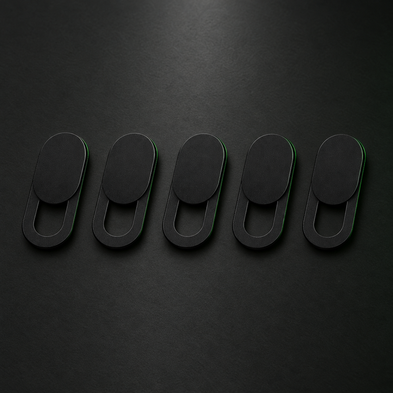 5 pack of black webcam cover sliders
