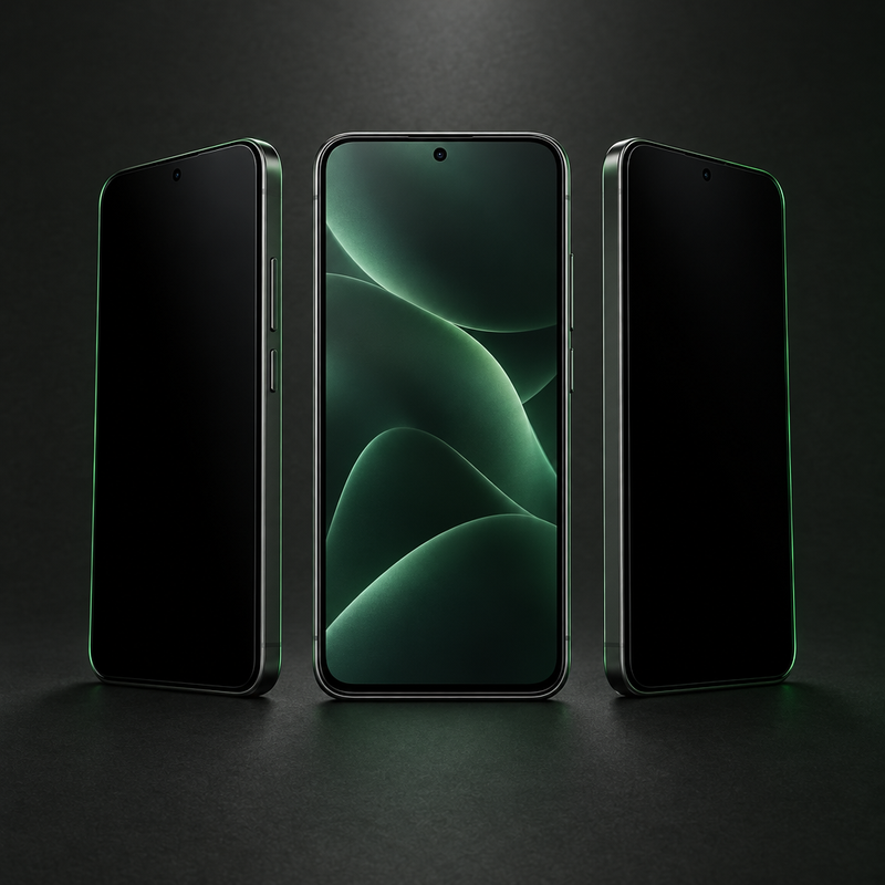 Galaxy privacy glass: clear from the front, black from the side
