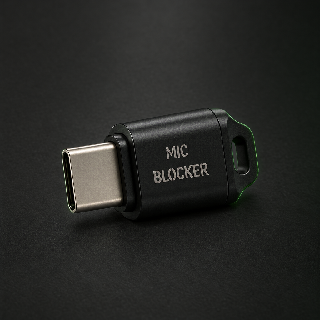 Dead Air USB-C mic blocker in black aluminium