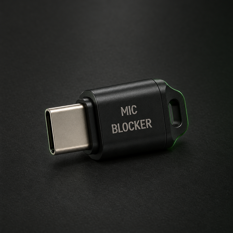 Dead Air USB-C mic blocker in black aluminium